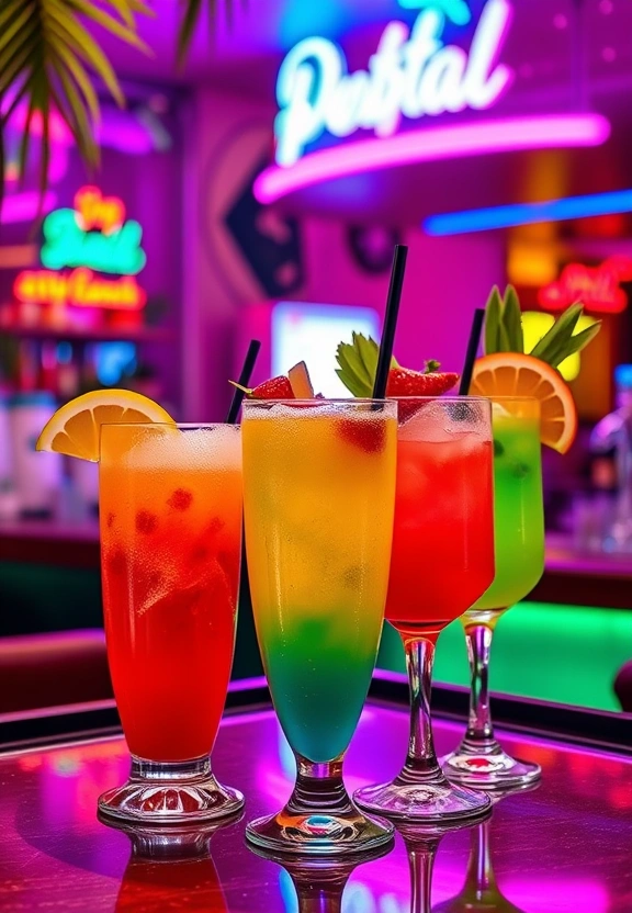 Signature tropical cocktails